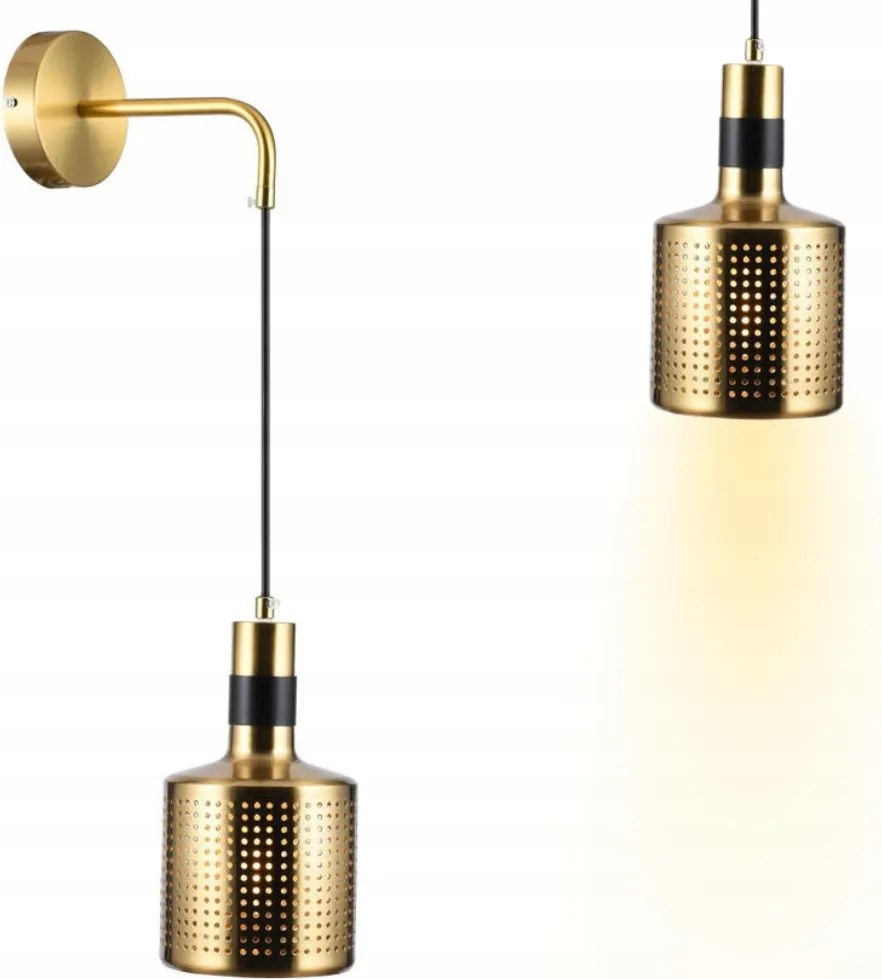 Elegáns Arany/fekete Fali Lámpa Fém Lámpabúra Modern E27