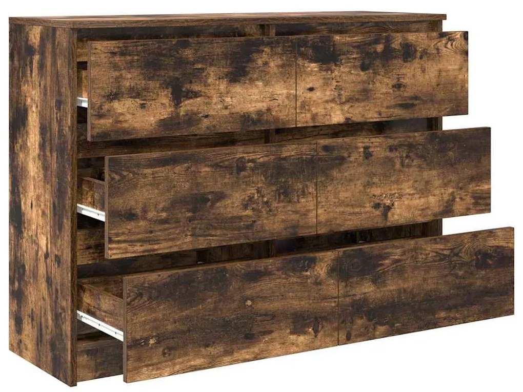 sonoma tölgy színű szerelt fa tálalószekrény 100x35x76 cm