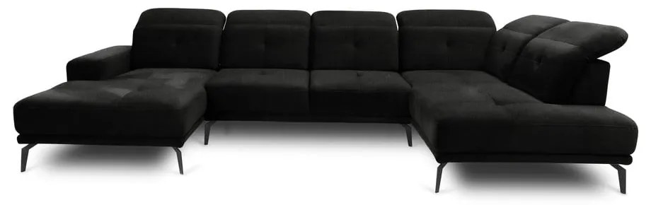 Fekete sarokkanapé (jobb oldali-U alakú) Bretan – ELTAP