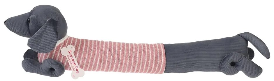 Rózsaszín-szürke huzatfogó párna 17x76 cm Sausage Dog – Rex London