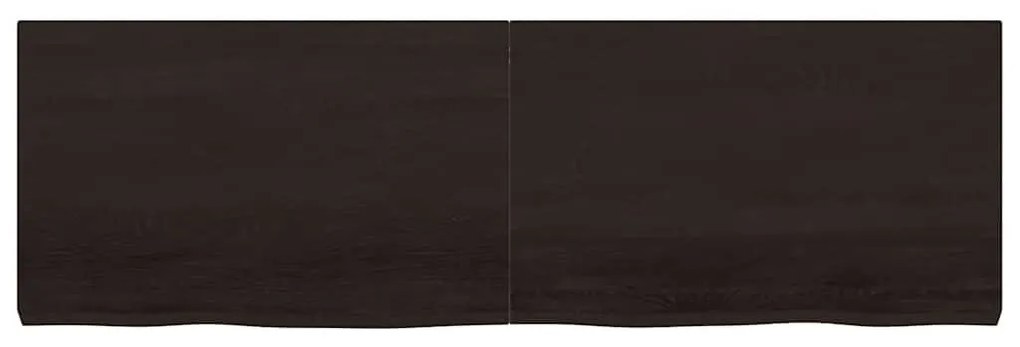 sötétbarna kezelt tömör fa fürdőszobai pult 160x50x(2-6) cm