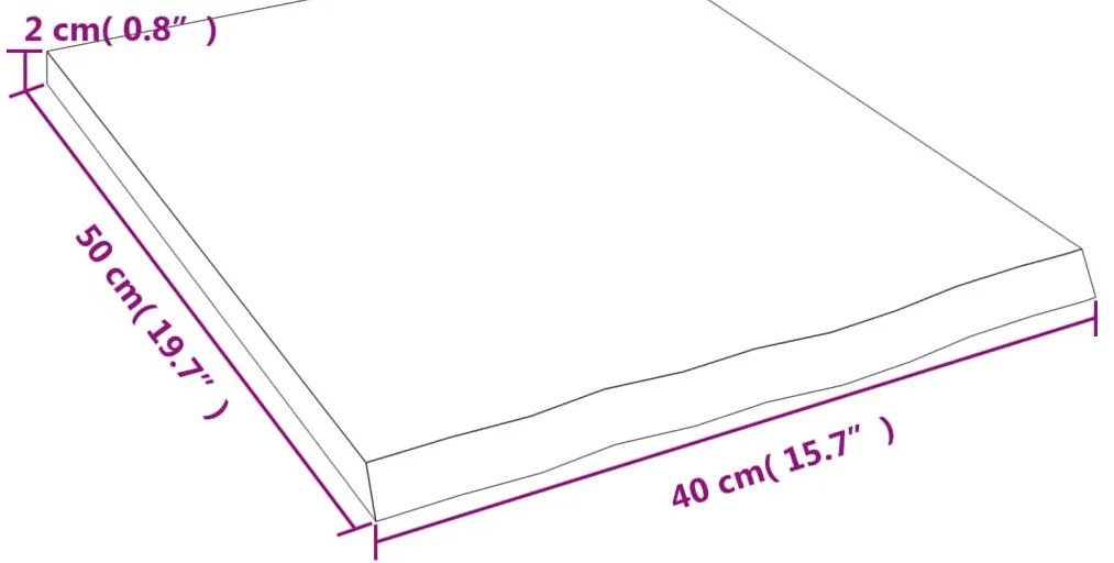 kezeletlen tömör fa fürdőszobai pult 40x50x2 cm