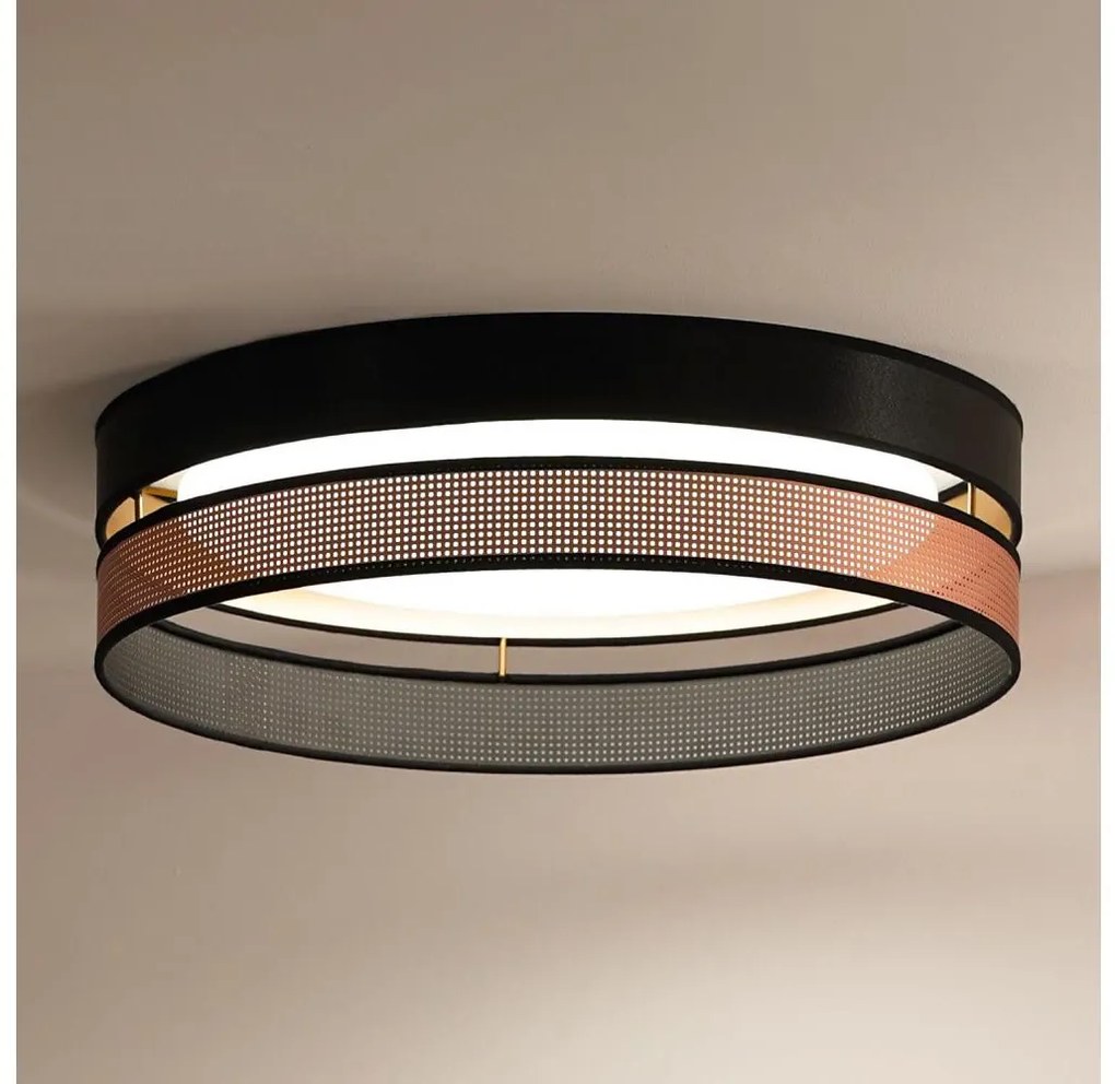 Duolla-LED Mennyezeti lámpa ROLLER DUO SHINY LED/24W/230V átm. 45 cm fekete/réz