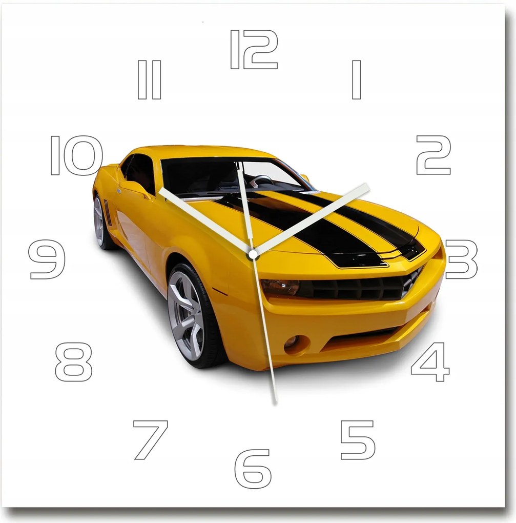 Modern üveg falióra Sportautó 60x60cm