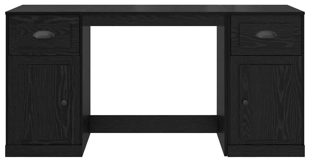 vidaXL Íróasztal szekrénnyel Fekete tölgy 154,5 x 50 x 75 cm Faanyag