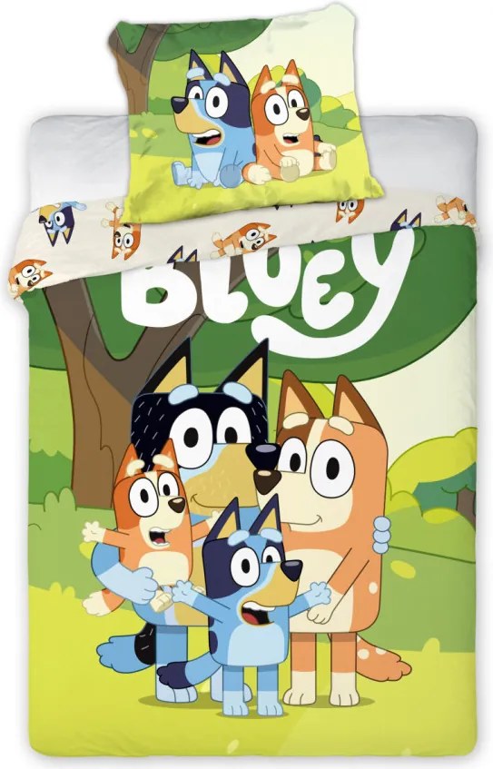 Bluey Family Snuggle gyerek, ovis ágyneműhuzat 100×135cm, 40×60 cm