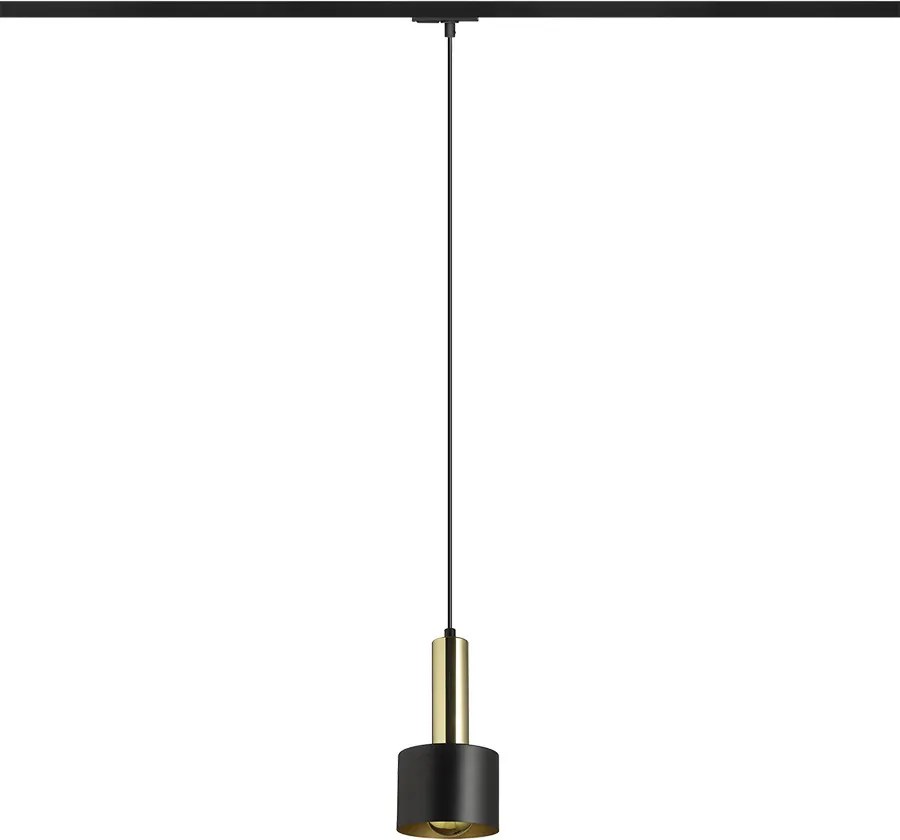 RENDL GIULIA 12 egyáramkörös sínre fekete/aranybarna sárgaréz 230V LED E27 11W