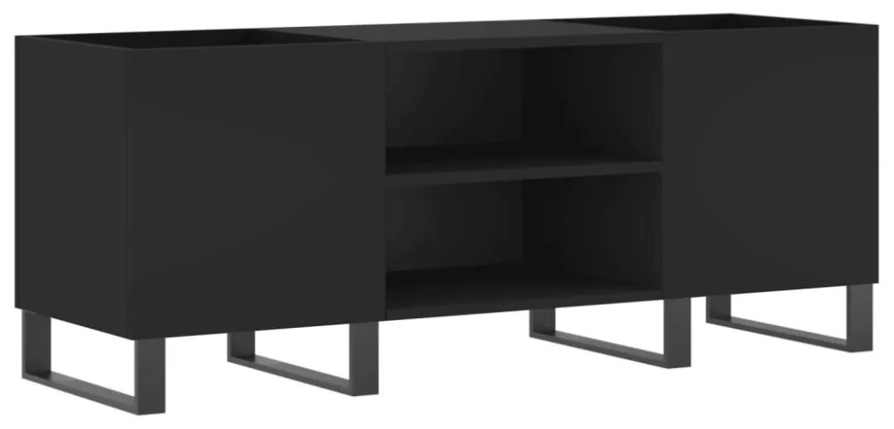fekete szerelt fa hanglemezszekrény 121x38x48 cm