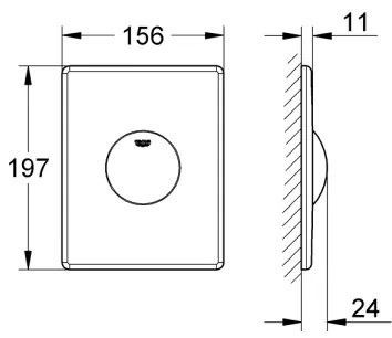 GROHE 38573SH0 - SKATE WC-nyomólap, 156 × 197 mm, fehér