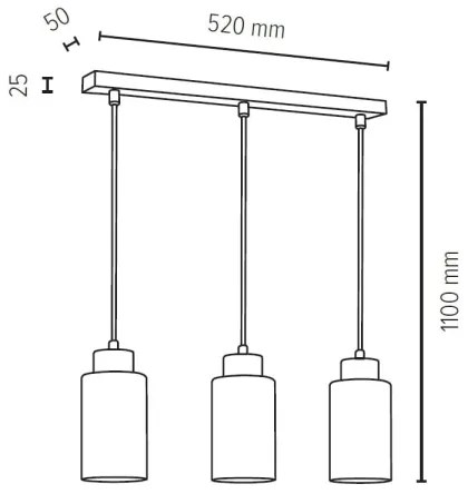 Spot-Light 1720374 - BOSCO 3 ágú függeszték 3xE27/60W/230V