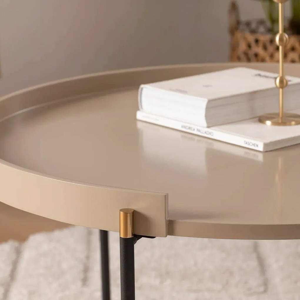 Összecsukható asztal Mandy Beige, 2 db