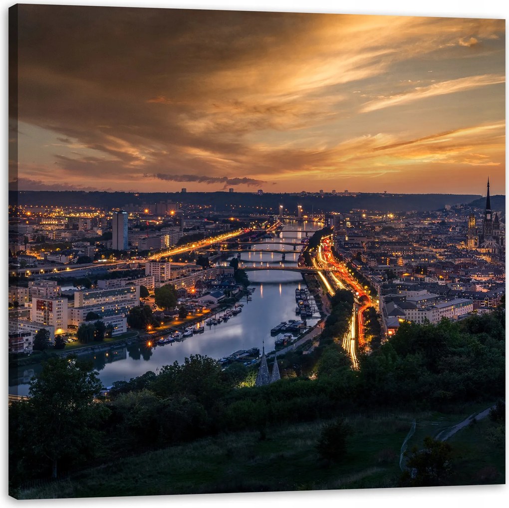 Vászonképek Építészet Rouen Este 40x40