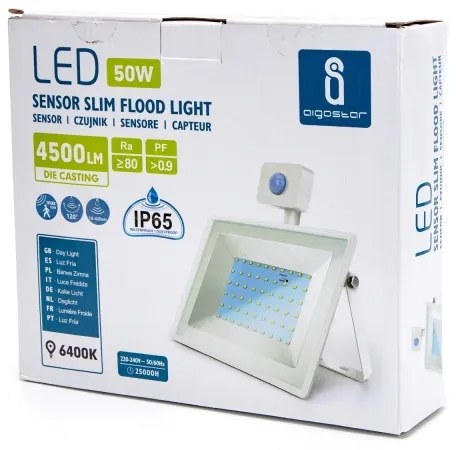 Aigostar - LED Reflektor érzékelővel LED/50W/230V 6400K IP65 fehér