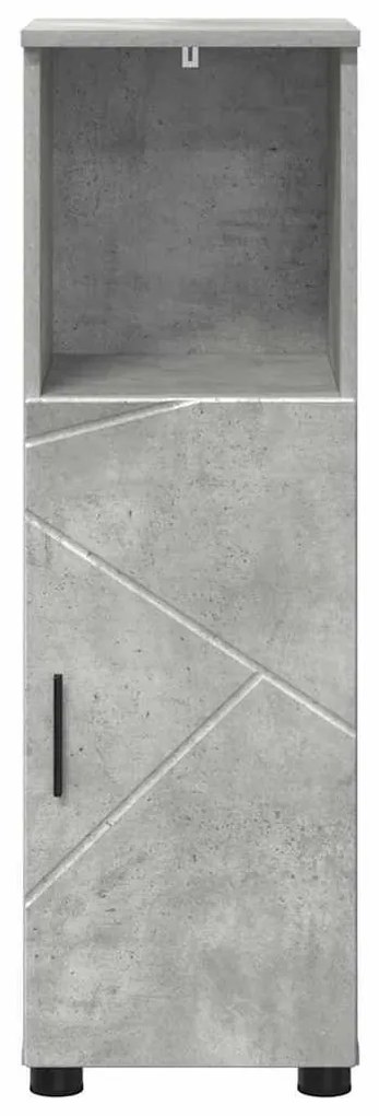 Fürdőszoba Székény ajtóval Beton szürke 30 x 35 x 95 cm Faanyag