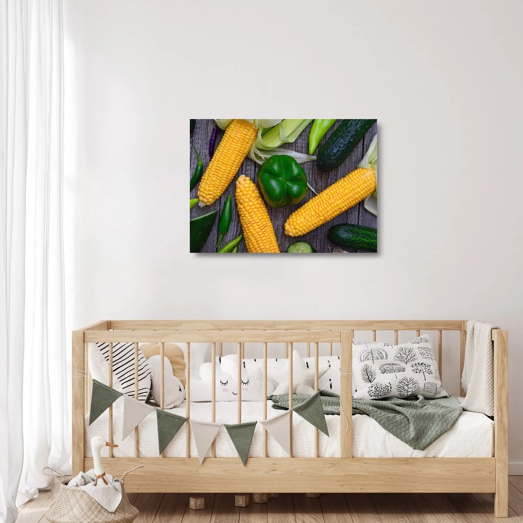 Zöldség képe (üvegen) (70x50 cm)