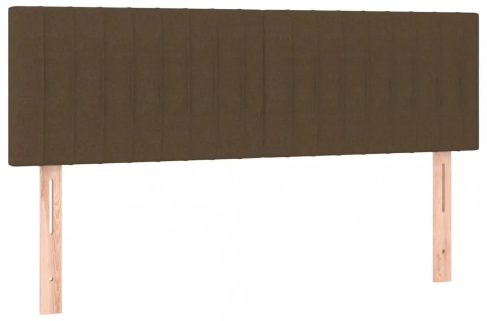 sötétbarna szövet LED-es fejtámla 144x5x78/88 cm