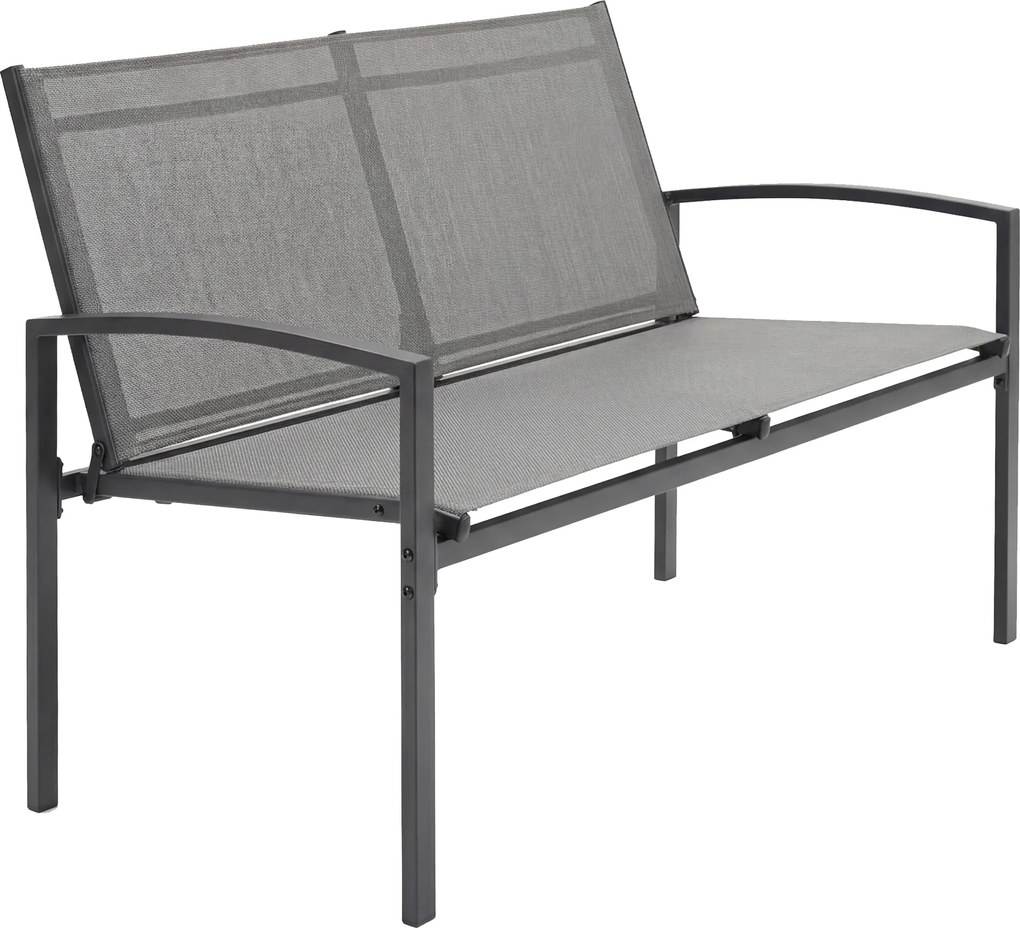 Outsunny 2 személyes időjárásálló fém kerti pad légáteresztő ülés és ívelt kartámasz — ergonomikus, 220 kg | Aosom
