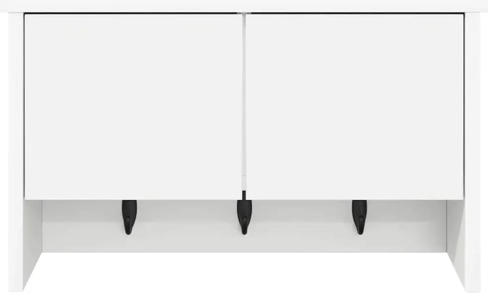 Fali Kabáthorog polcokkal ajtóval Fehér 50 x 20 x 30 cm Faanyag