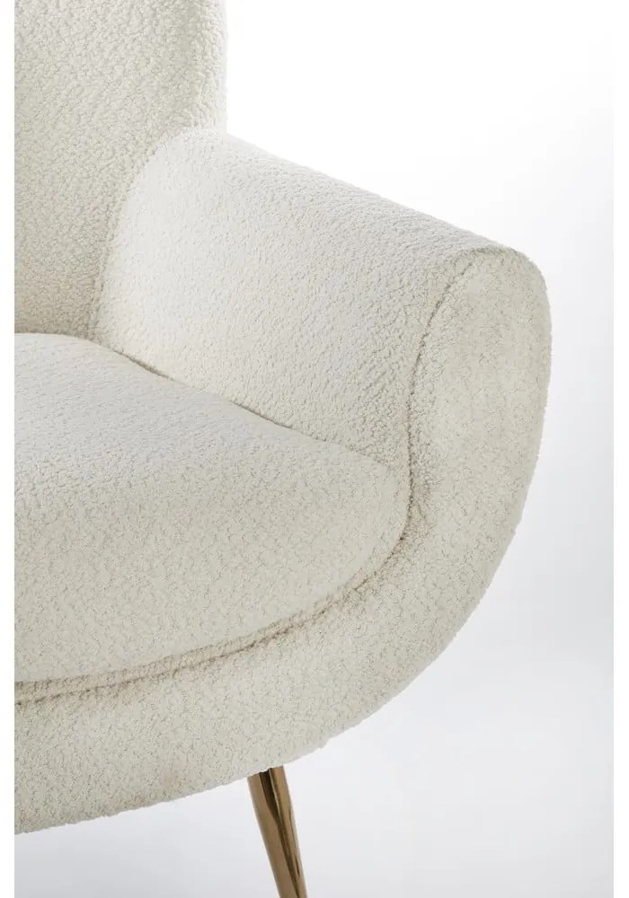 Krémszínű buklé fotel Vinstra – Light & Living