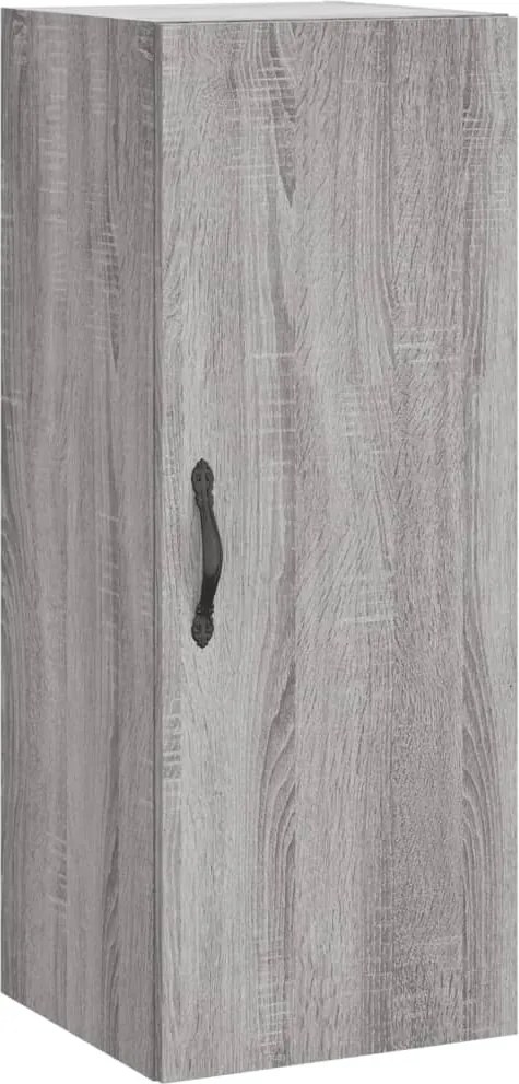 vidaXL szürke sonoma szerelt fa fali szekrény 34,5x34x90 cm