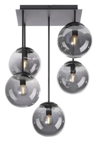 JUST LIGHT. 14602-18 - Csillár rúdon WIDOW 5xE14/25W/230V fekete