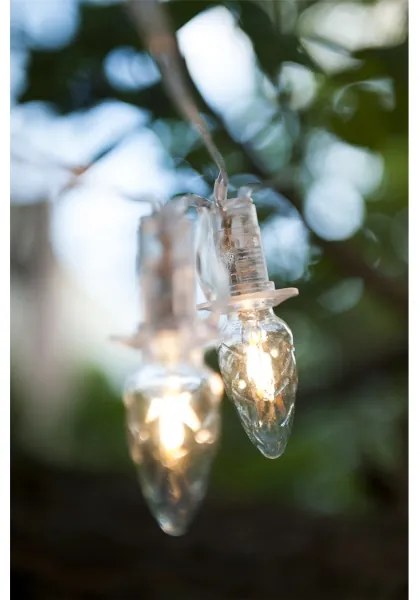 Hosszabbító LED kültéri lánc CONE FILAMENT 20xE10 14m átlátszó/meleg fehér IP44
