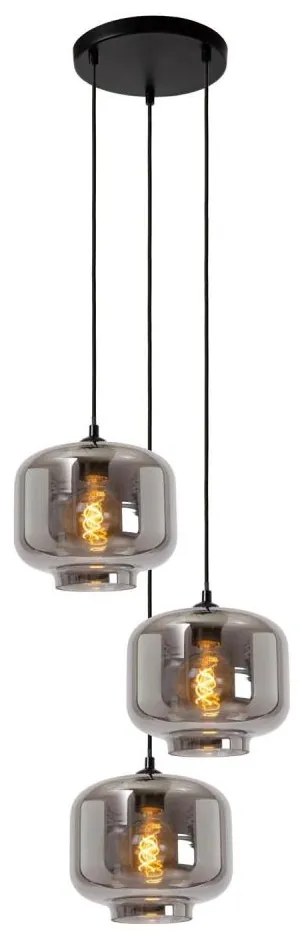 Lucide 46413/13/65 - Csillár zsinóron MEDINE 3xE27/40W/230V füstös