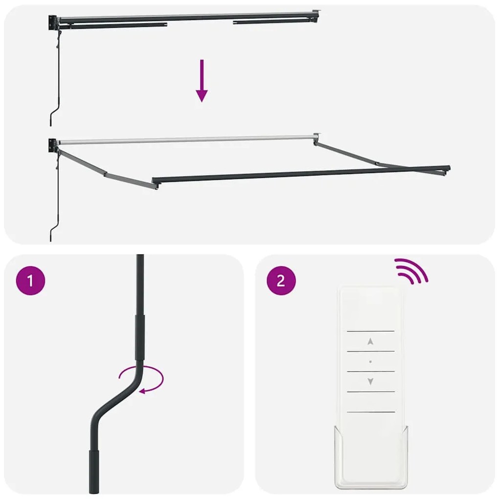 narancssárga-barna automata behúzható napellenző 3 x 2,5 m