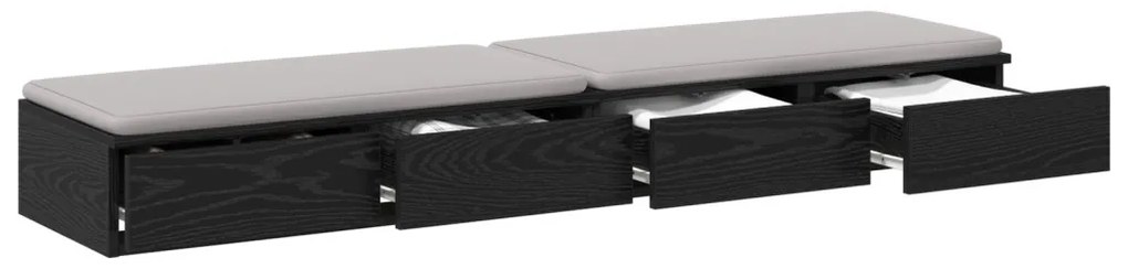 Ágyfiókok fiókkal Musta tammi 135 x 36.5 x 16.5 cm Faanyag