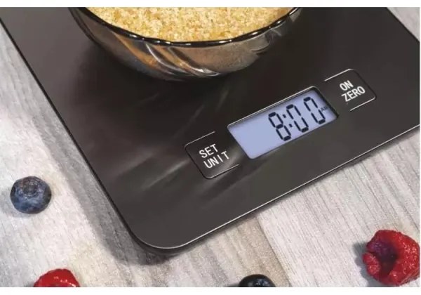 Digitális konyhai mérleg 2xAAA ezüst