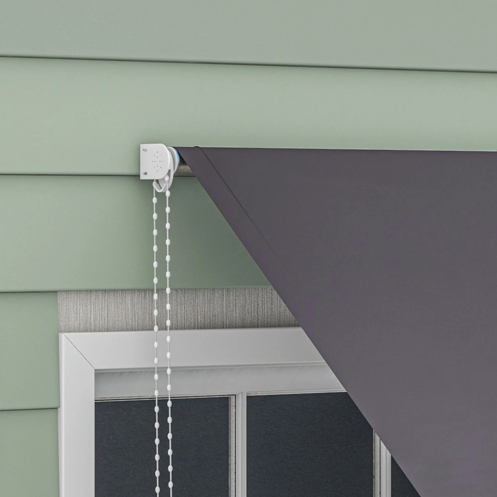Outsunny Kézi Retractable Napernyő Állítható Dőlésszöggel 300 x 120 cm UV Védelem Alumínium Poliészter Sötét Szürke | Aosom
