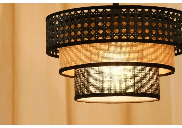 Brilagi - DAKOTA LUNETA függeszték 1xE27/15W/230V, 25 cm, fekete/rattan