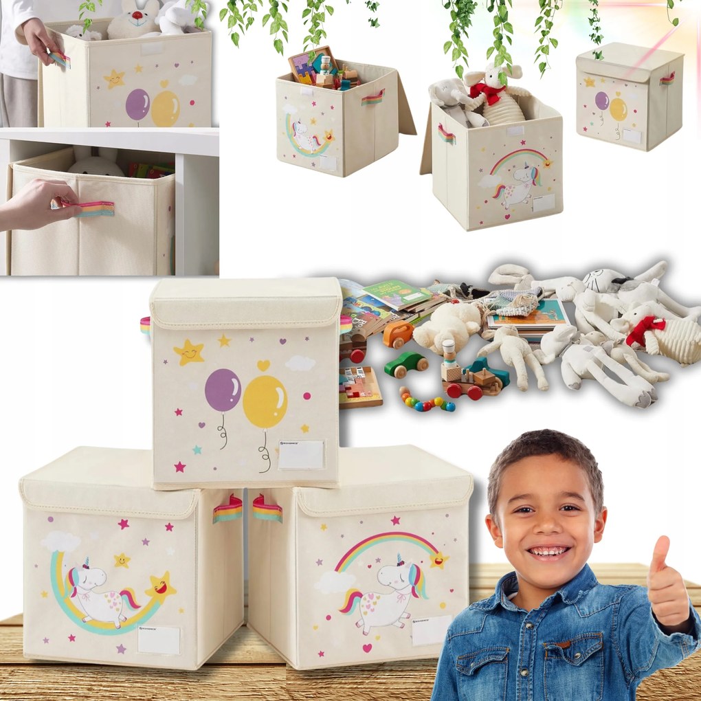 Szett Tároló Doboz Organizátor Ruháknak Gyerekeknek 3 Db!