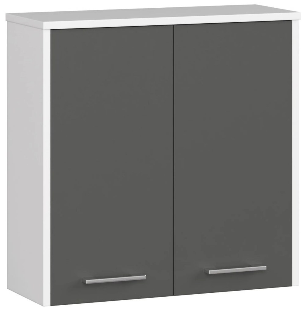 Függesztett fürdőszoba szekrény Farid TYP5 (fehér + szürke grafit). Akció -22%. 1070856