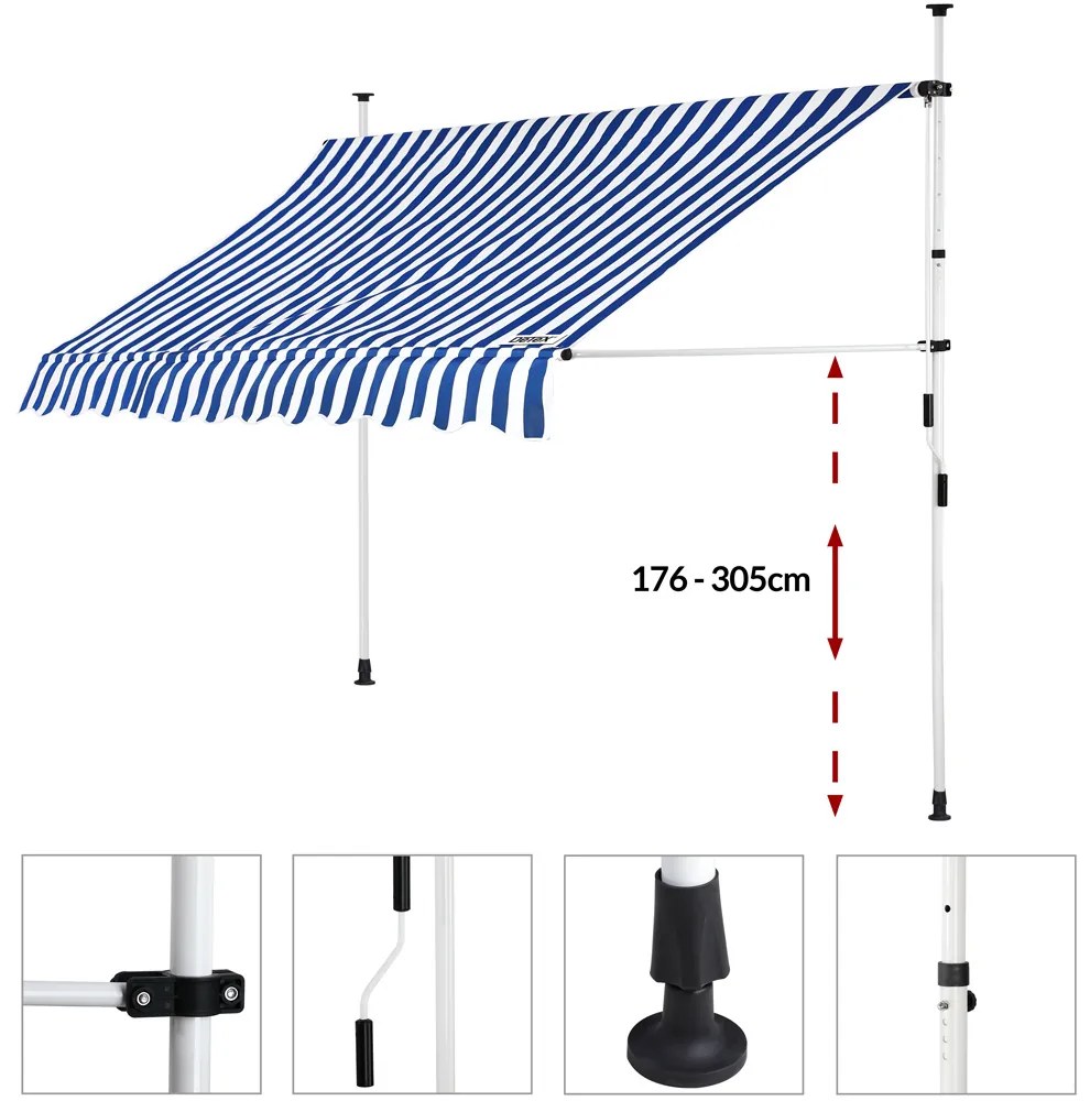 Detex® Kék-fehér napellenző - 250 cm