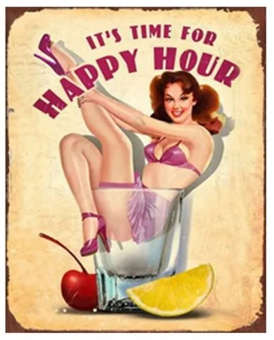 CLEEF.6Y4934 Fém falikép 20x1x25cm,It's time for happy hour