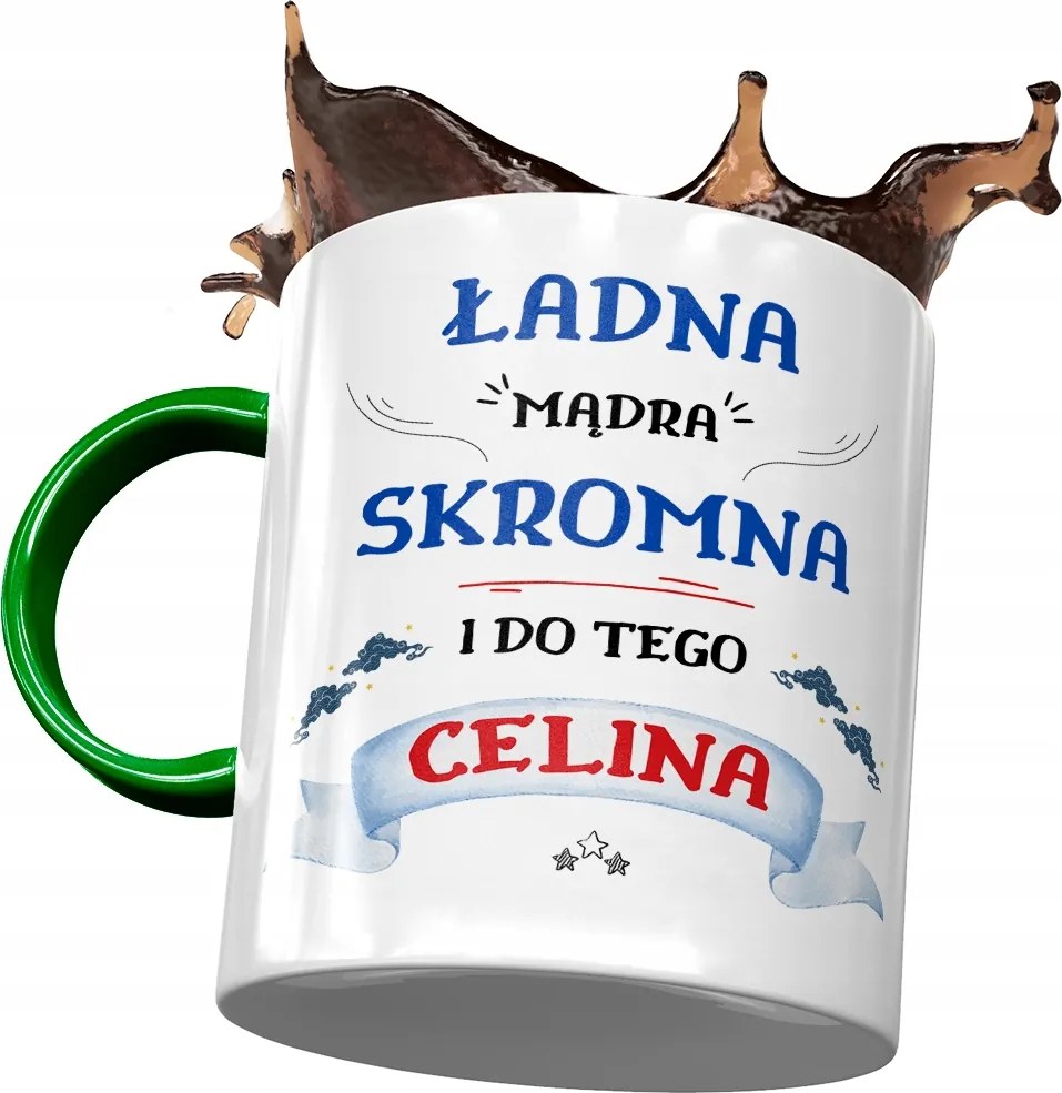 Zöld Bögre Celina Barátnő Feleség Ajándék Nyomtatott Fotóval