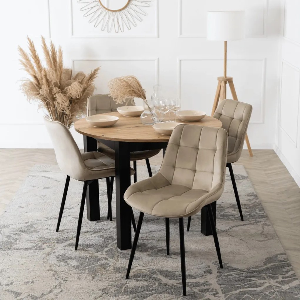 Bézs Bársony Étkezőszék. CHRIS