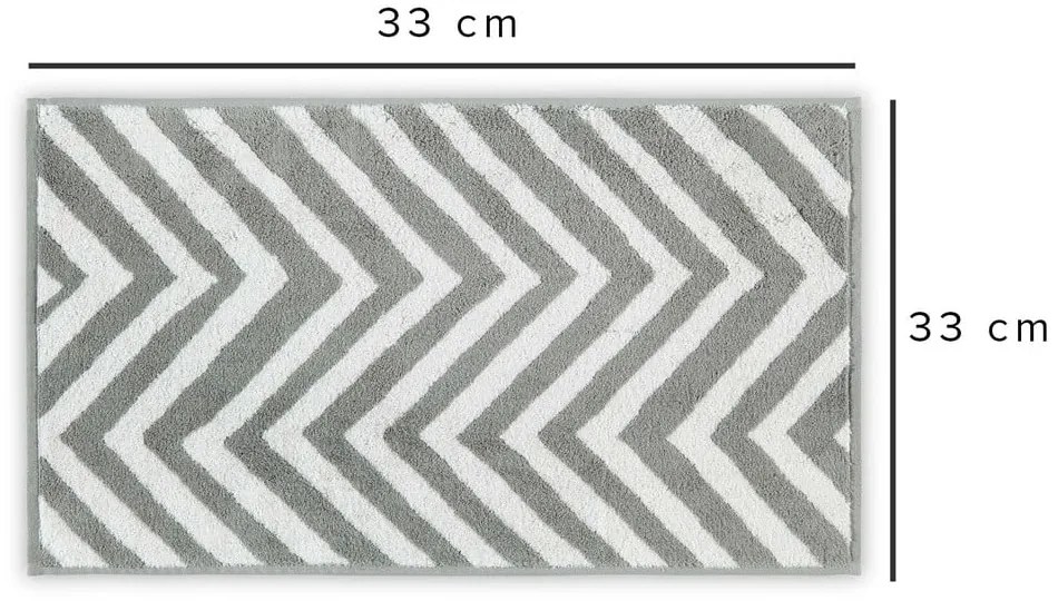Fehér-szürke pamut törölköző 33x33 cm Chevron – Foutastic