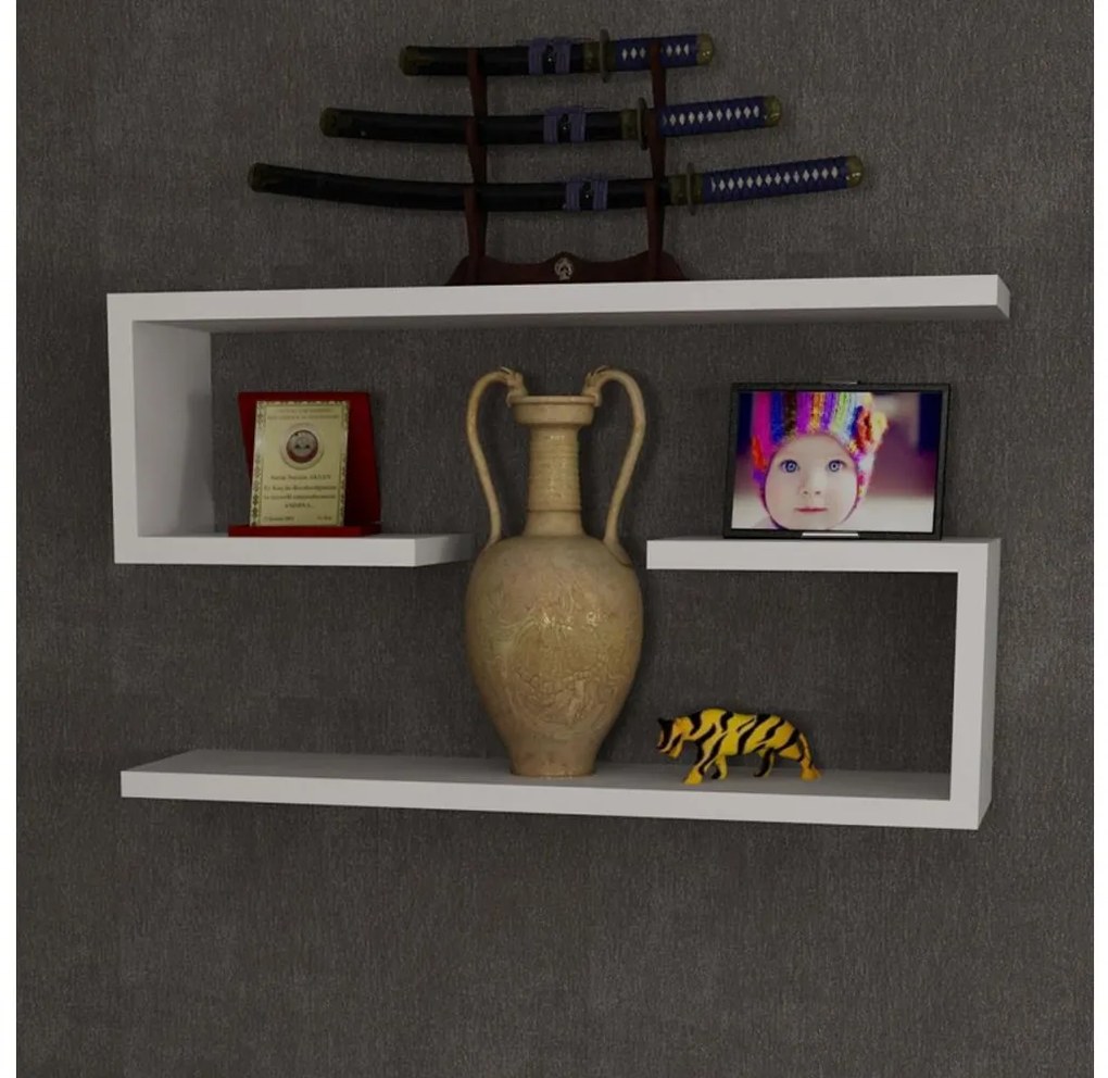 KÉSZLET 2x Fali polc JENIKA fehér