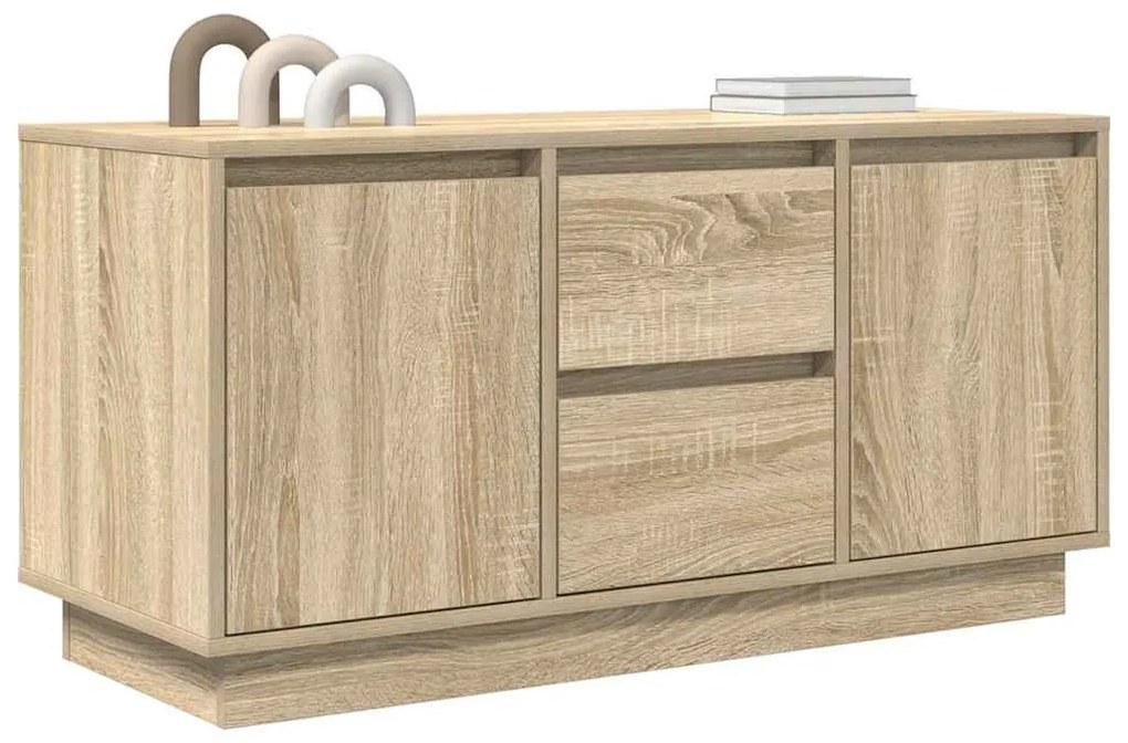 sonoma-tölgy színű TV-szekrény LED-lámpákkal 100x41x50 cm