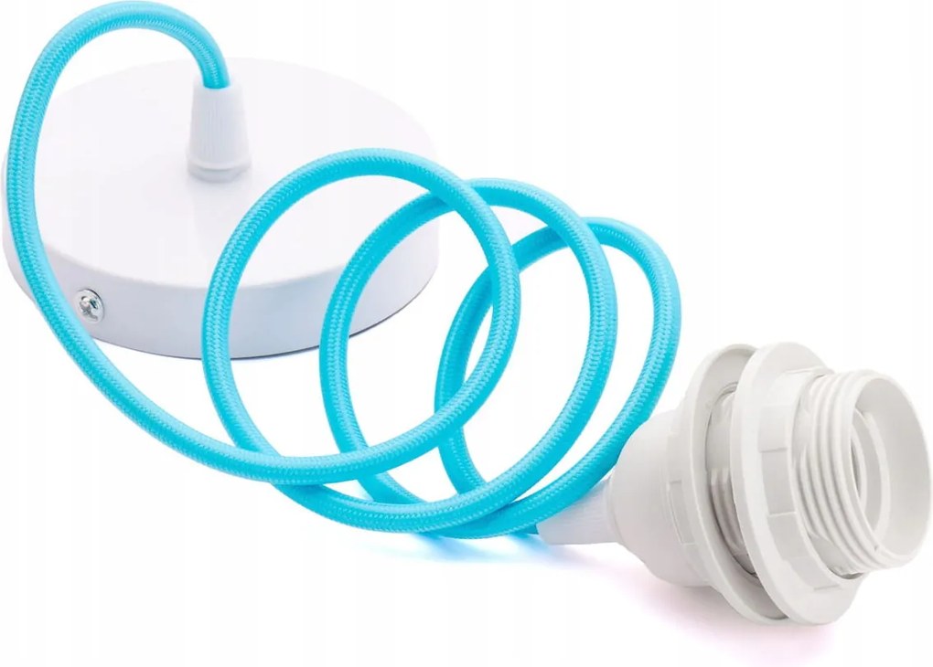 Kék fonott kábel E27-es lámpatesttel