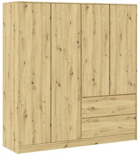 BASIT Gardrób Szekrény Tölgy Színben 195 cm