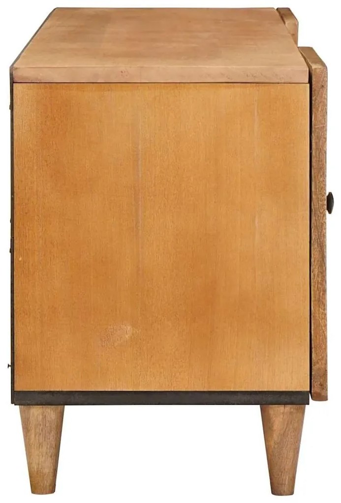 TV szekrény ajtóval Világosbarna 105 x 33 x 46 cm tömör mangófa