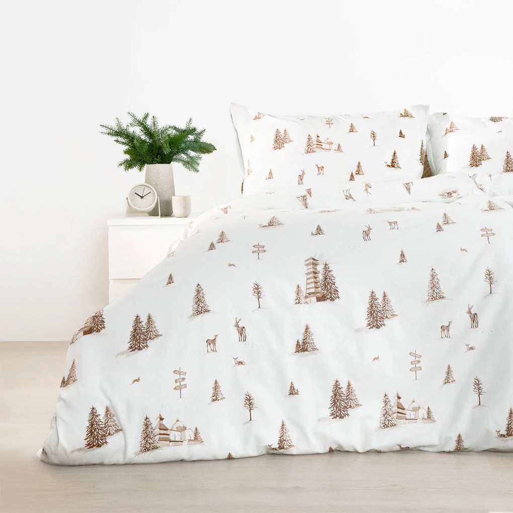 Goldea flanel ágyneműhuzat - hegyvidéki táj 200 x 200 és 2db 70 x 90 cm