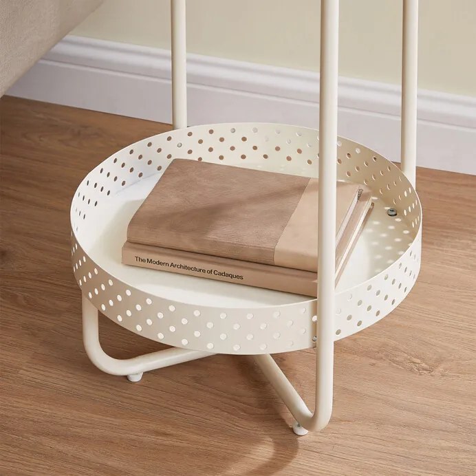 Tárolóasztal 40×40 cm, MDF, Fehérített Tölgy. AKF-E1015 CRM