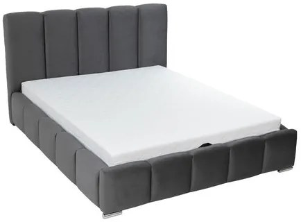 Franciaágy 180 cm Leskana (szürke) (ágyráccsal) (tárolóhellyel). 1104366