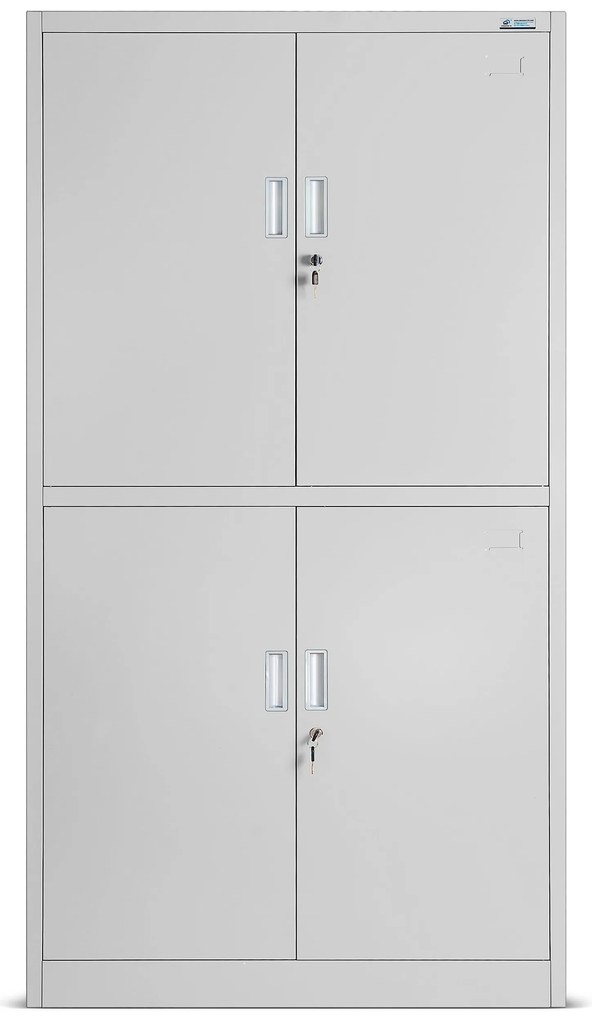 Fém iratszekrény MAGDA, 900 x 1850 x 400 mm, szürke