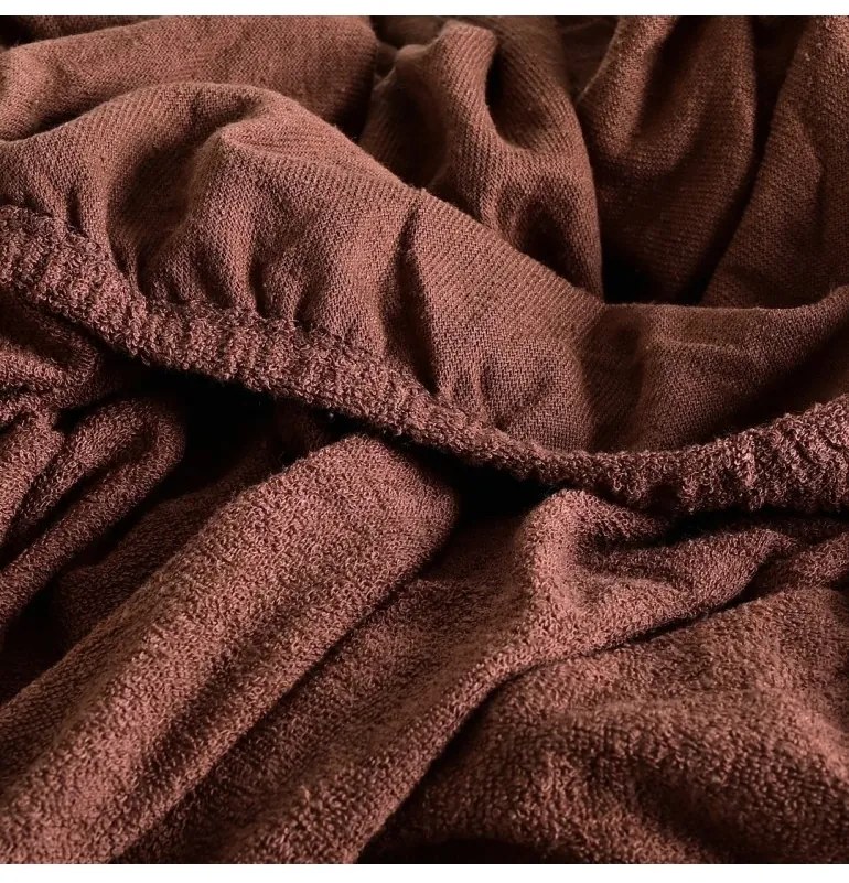 EMI Barna frottír gumis lepedő, 90 (100)x200-as lap