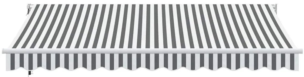 antracit/fehér szövet/alumínium behúzható napellenző 3,5x2,5m